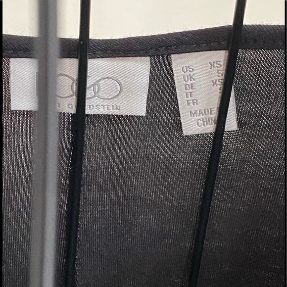 NWOT LOGO Lori Goldstein Crochet Trim Black Long Sleeve Tunic Top - Picture 4 of 5